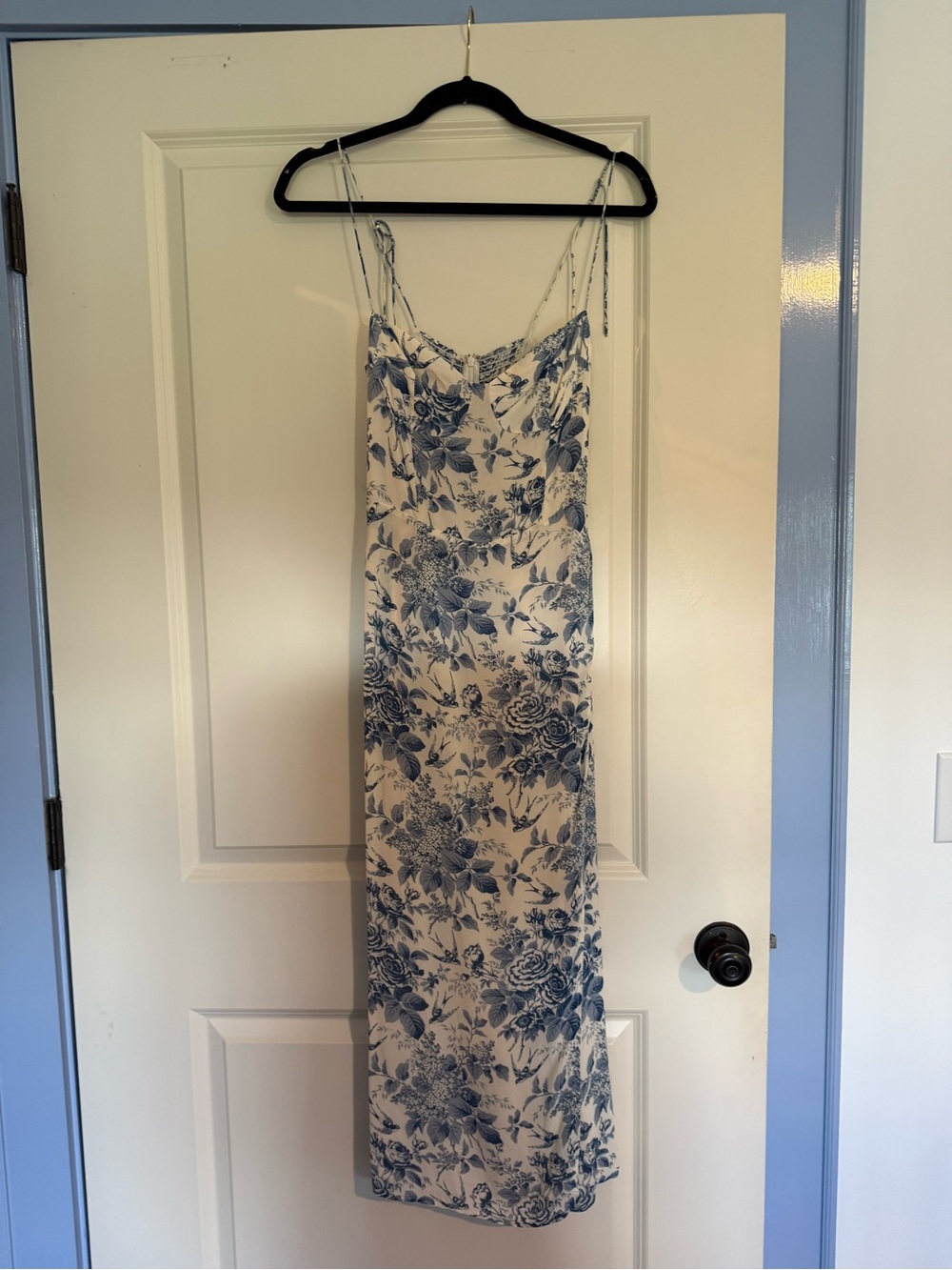 Blue Floral Slip Dress - Reformation Dress
